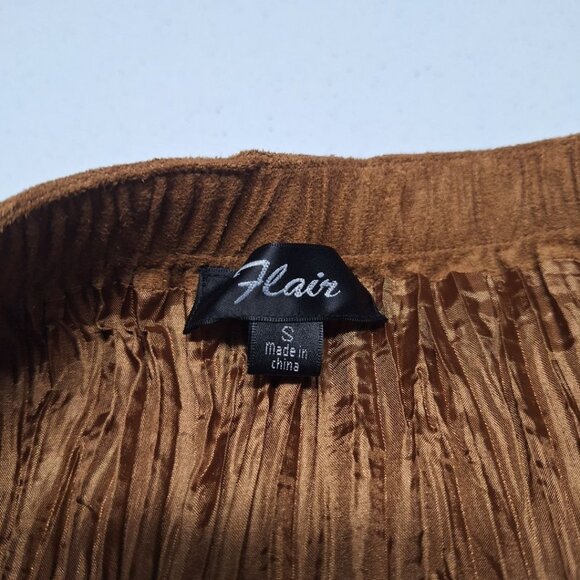 Flair Skirt Faux Suade‎ Cowgirl Native Country Ruffle Asymmetrical Womens Small - Picture 4 of 8